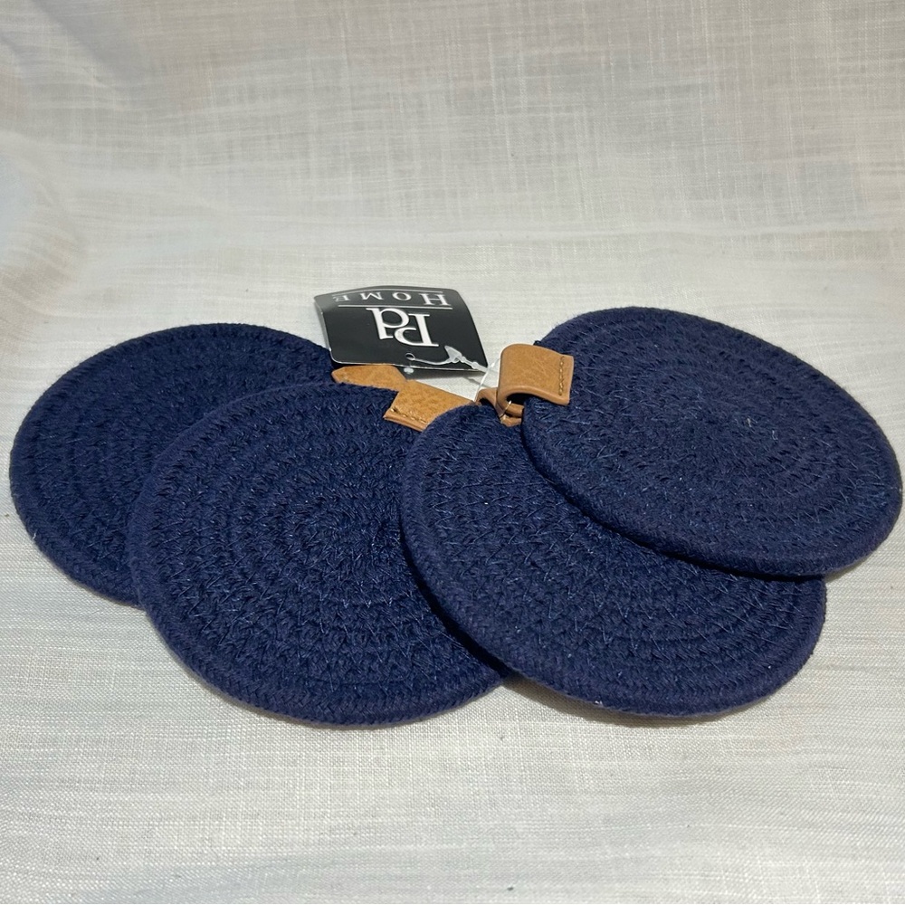 Coiled Indigo Rope Coasters - Picture 2 of 3